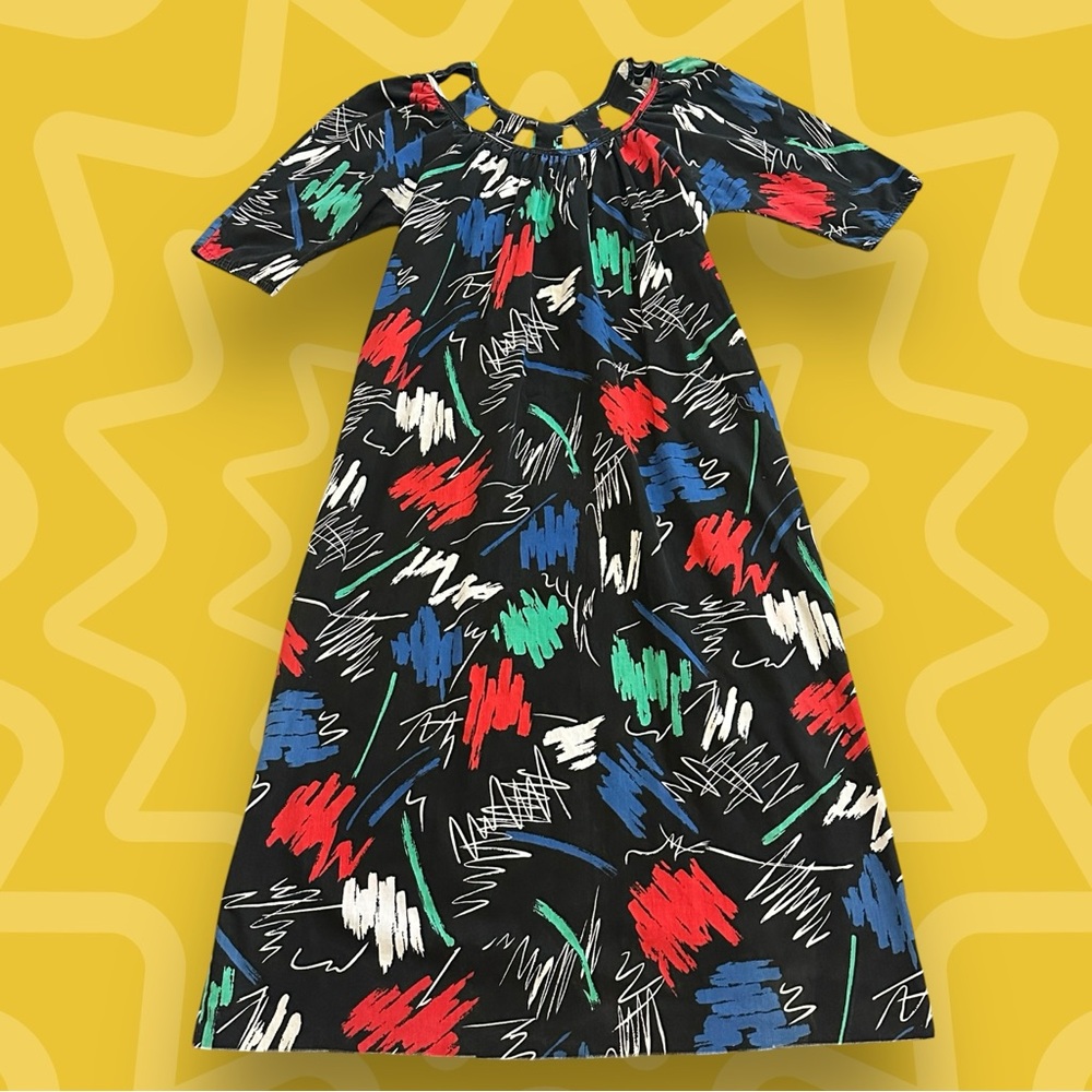Vintage 80s Appel Petite Pullover Printed Maxi Dress- Size Petite (see tag)